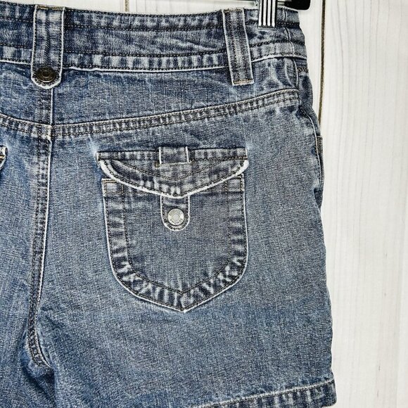 Sonoma Womens Bermuda Denim Shorts Mid Rise Double Snap Size S (30x5) - Picture 7 of 8